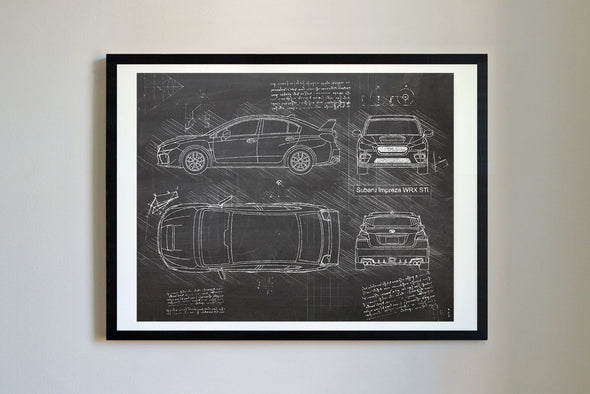 Subaru WRX STi (2015-18) da Vinci Sketch Art Print (#223)