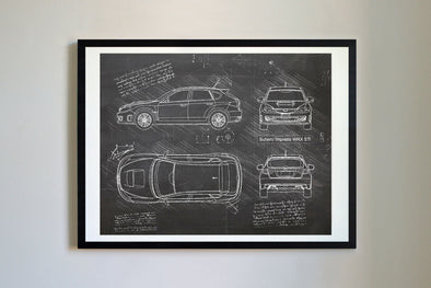 Subaru Impreza WRX STi (2009) da Vinci Sketch Art Print (#259)