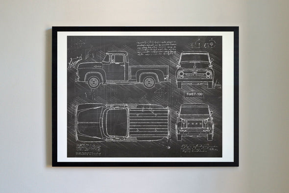 Ford F-100 (1953-56) da Vinci Sketch Art Print (#675)