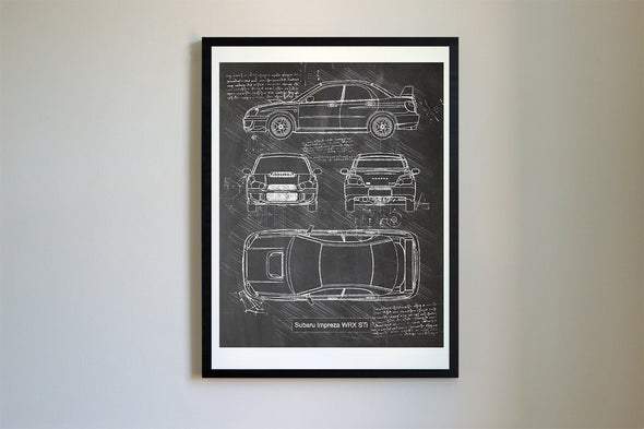 Subaru Impreza WRX STi (2004-06) da Vinci Sketch Art Print (#585)