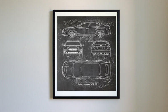 Subaru Impreza WRX STi (2015) da Vinci Sketch Art Print (#601)