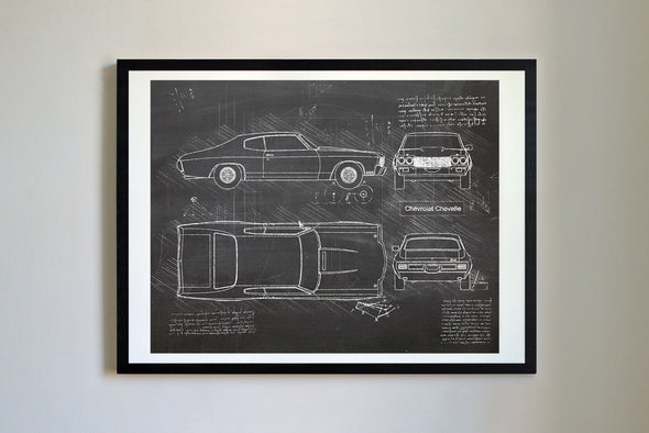 Chevrolet Chevelle (1970) da Vinci Sketch Art Print (#830)
