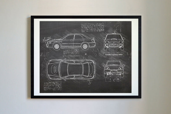 Subaru Impreza WRX (2001-05) da Vinci Sketch Art Print (#396)