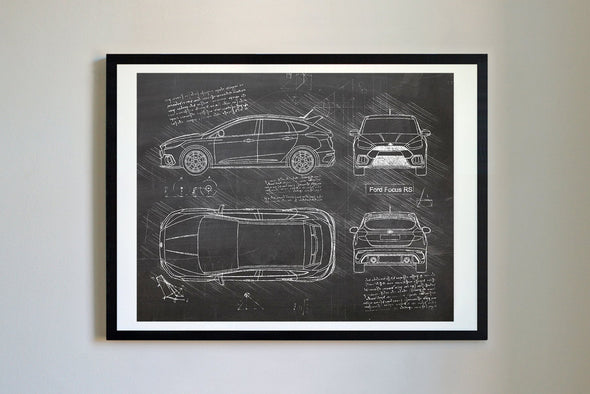 Ford Focus RS (2016-Present) da Vinci Sketch Art Print (#829)