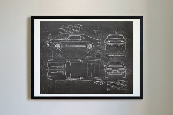 Chevrolet Camaro SS (1969) da Vinci Sketch Art Print (#414)