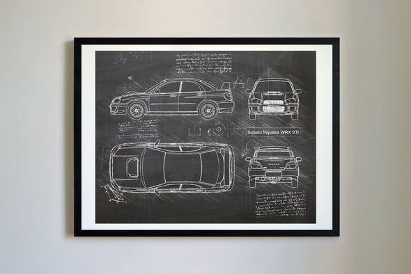 Subaru Impreza WRX STi (2004-06) da Vinci Sketch Art Print (#280)