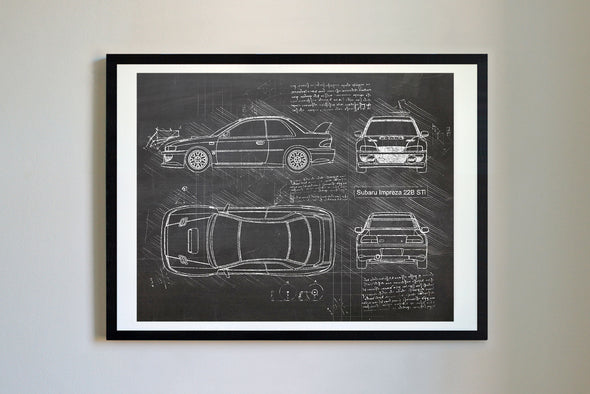 Subaru Impreza 22B STi (1998-99) da Vinci Sketch Art Print (#399)