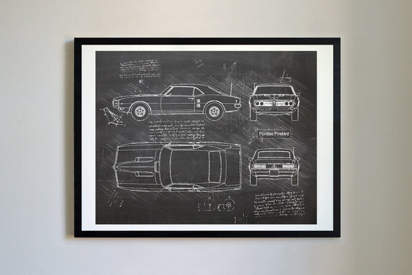 Pontiac Firebird (1967-69) da Vinci Sketch Art Print (#262)