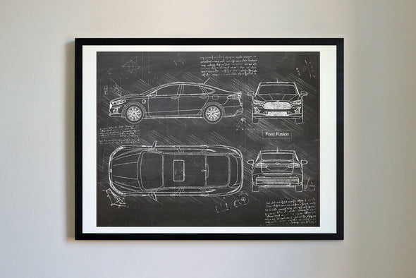 Ford Fusion (2018-Present) da Vinci Sketch Art Print (#722)