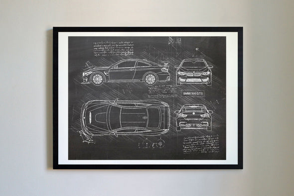 BMW M4 GTS (2015) da Vinci Sketch Art Print (#246)