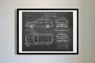 Subaru Impreza WRX STi 5Door (2007-11) da Vinci Sketch Art Print (#281)