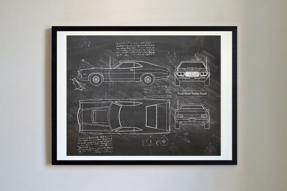 Ford Gran Torino (1972) da Vinci Sketch Art Print (#265)