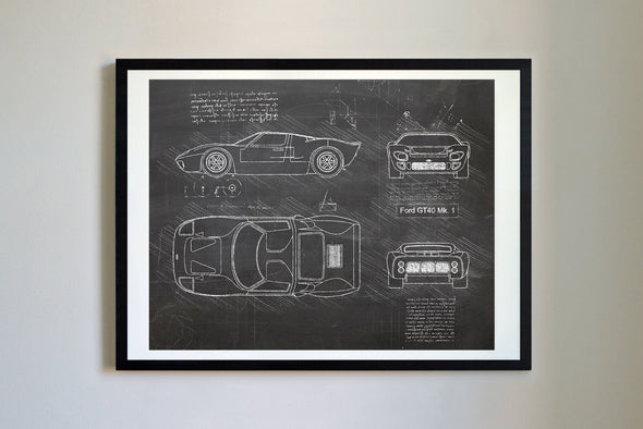 Ford GT40 Mk. 1 (1964-66) da Vinci Sketch Art Print (#833)