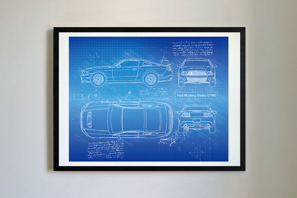 Ford Mustang Shelby GT500 (2010-14) da Vinci Sketch Art Print (#559)
