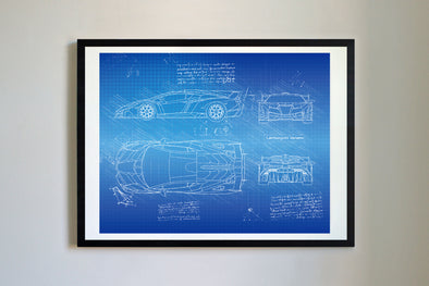 Lamborghini Veneno (2013) da Vinci Sketch Art Print (#221)
