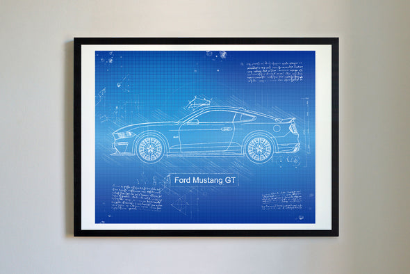 Ford Mustang GT (2018) da Vinci Sketch Art Print (#540)