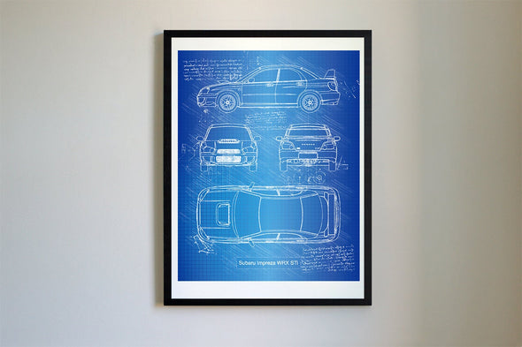 Subaru Impreza WRX STi (2004-06) da Vinci Sketch Art Print (#585)