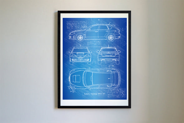 Subaru Impreza WRX STi (2009) da Vinci Sketch Art Print (#607)