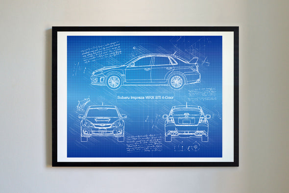 Subaru Impreza WRX STi 4-Door (2007-11) da Vinci Sketch Art Print (#398)