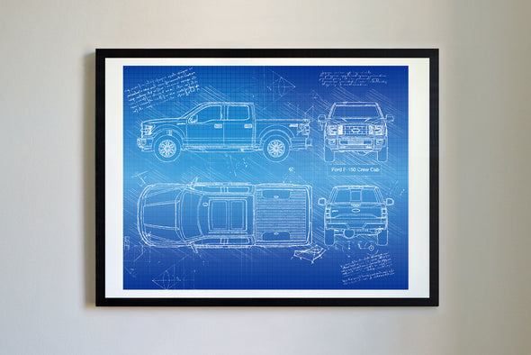 Ford F-150 Crew Cab (2015-Present) da Vinci Sketch Art Print (#676)