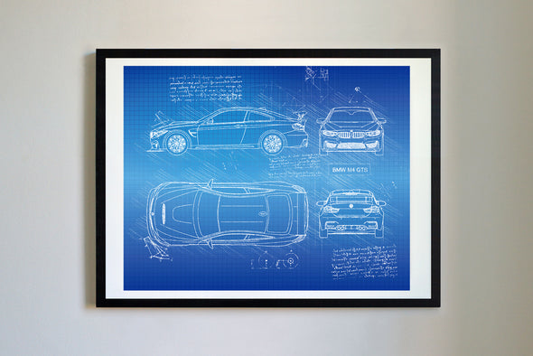 BMW M4 GTS (2015) da Vinci Sketch Art Print (#246)