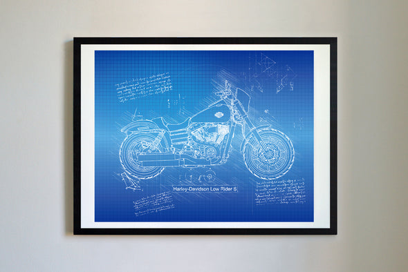 Harley-Davidson Low Rider S (2017) da Vinci Sketch Art Print (#789)