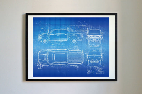 Ford F-150 Raptor Super CrewCab (2016) da Vinci Sketch Art Print (#543)