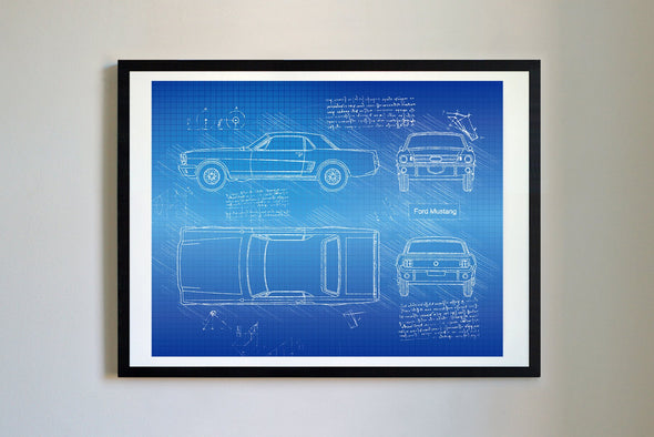 Ford Mustang (1964-66) da Vinci Sketch Art Print (#517)