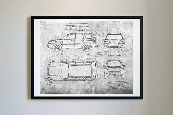 Subaru Forester (2003-08) da Vinci Sketch Art Print (#787)