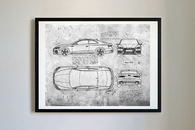 Audi RS5 (2017-Present) da Vinci Sketch Art Print (#765)