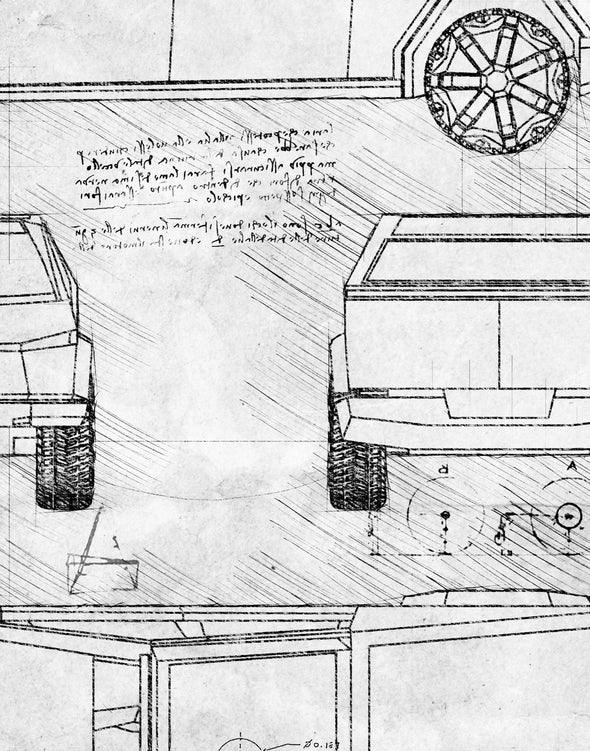 Tesla Cybertruck (2020) da Vinci Sketch Art Print (#845)
