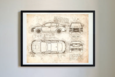 Subaru WRX (2018-Present) da Vinci Sketch Art Print (#405)
