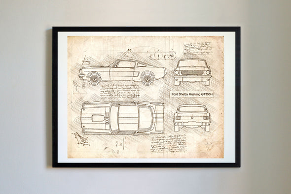 Ford Shelby Mustang GT350H (1965-66) da Vinci Sketch Art Print (#536)