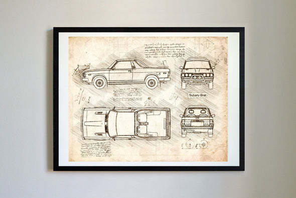 Subaru BRAT (1978-94) da Vinci Sketch Art Print (#359)