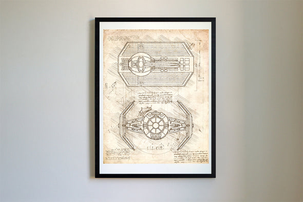 Star Wars Tie Fighter da Vinci Sketch Art Print (#274)