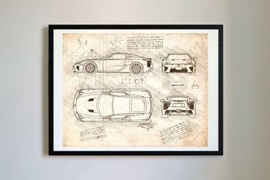 Lexus LFA (2010) da Vinci Sketch Art Print (#255)
