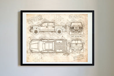 Ford F-150 Crew Cab (2015-Present) da Vinci Sketch Art Print (#676)