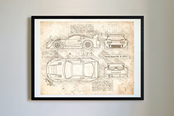 Toyota Supra Mk IV JGTC (1995) da Vinci Sketch Art Print (#182)