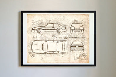 Ford Mustang SVT Cobra R (1993) da Vinci Sketch Art Print (#537)