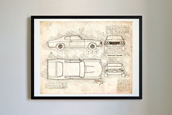 Chevrolet Chevelle (1970) da Vinci Sketch Art Print (#830)