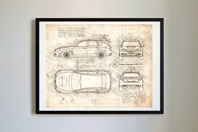 Subaru Impreza WRX STi (2007-11) da Vinci Sketch Art Print (#270)