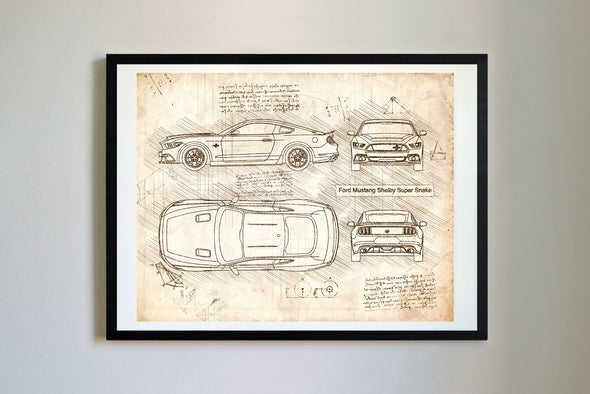 Ford Mustang Shelby Super Snake (2015) da Vinci Sketch Art Print (#269)