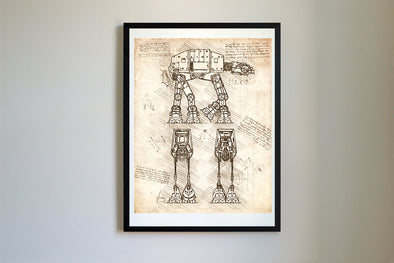 Star Wars AT-AT da Vinci Sketch Art Print (#557)