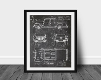 Jeep Gladiator (2019-Present) da Vinci Sketch Art Print (#976)