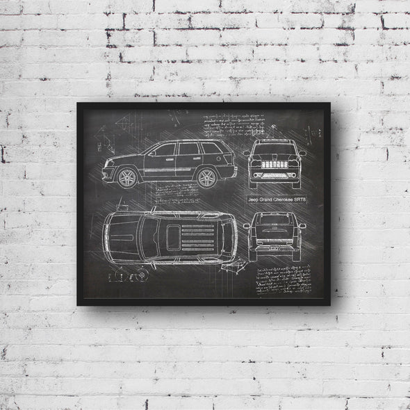 Jeep Grand Cherokee SRT8 (2005-10) da Vinci Sketch Art Print (#953)