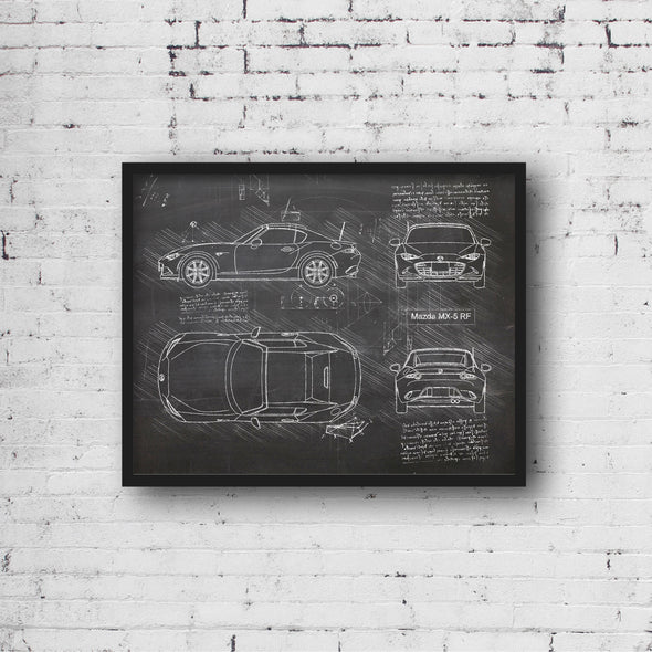 Mazda MX-5 RF (2016-Present) da Vinci Sketch Art Print (#942)
