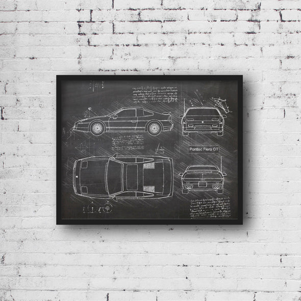 Pontiac Fiero GT (1984-88) da Vinci Sketch Art Print (#871)