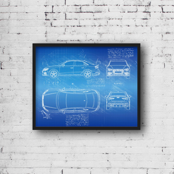 Audi RS3 (2019-Present) da Vinci Sketch Art Print (#954)