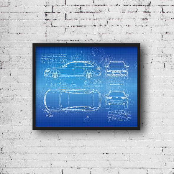 Audi A4 Allroad (2012-15) da Vinci Sketch Art Print (#923)