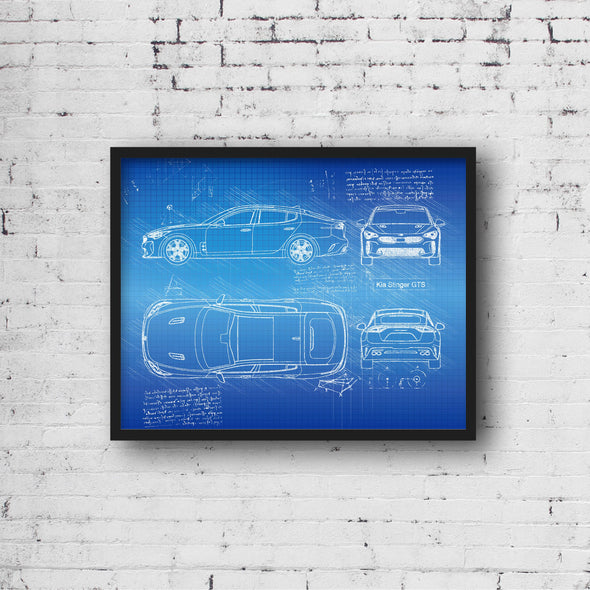 Kia Stinger GTS (2019-Present) da Vinci Sketch Art Print (#989)